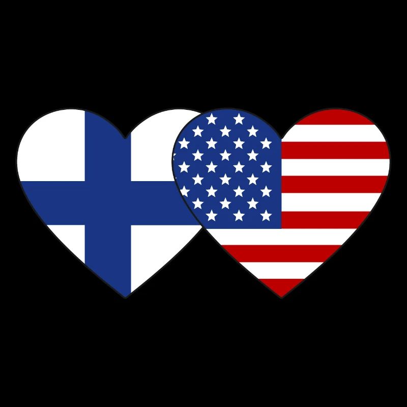 Finnland USA Flagge Herz