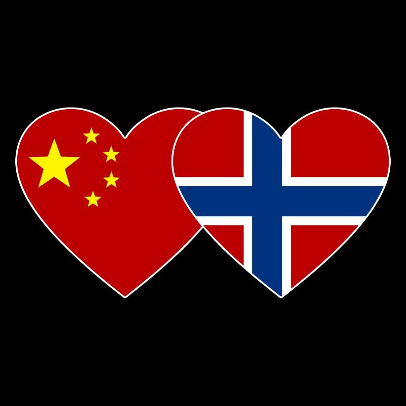 China Norway Heart Flag