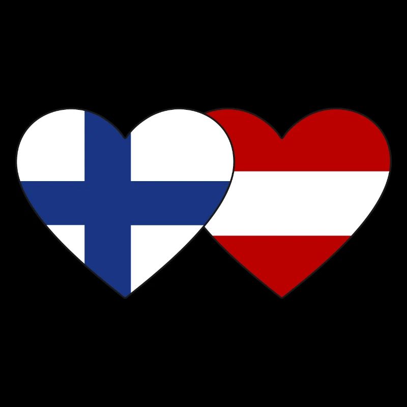 Finland Austria Flag Heart