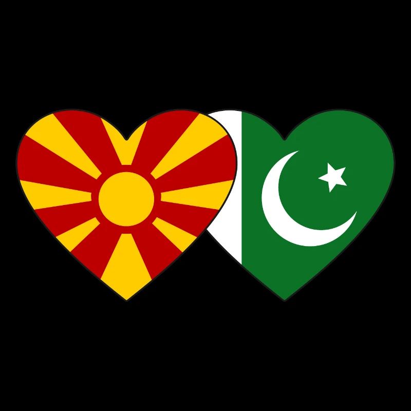 Macédoine Pakistan Drapeau Coeur