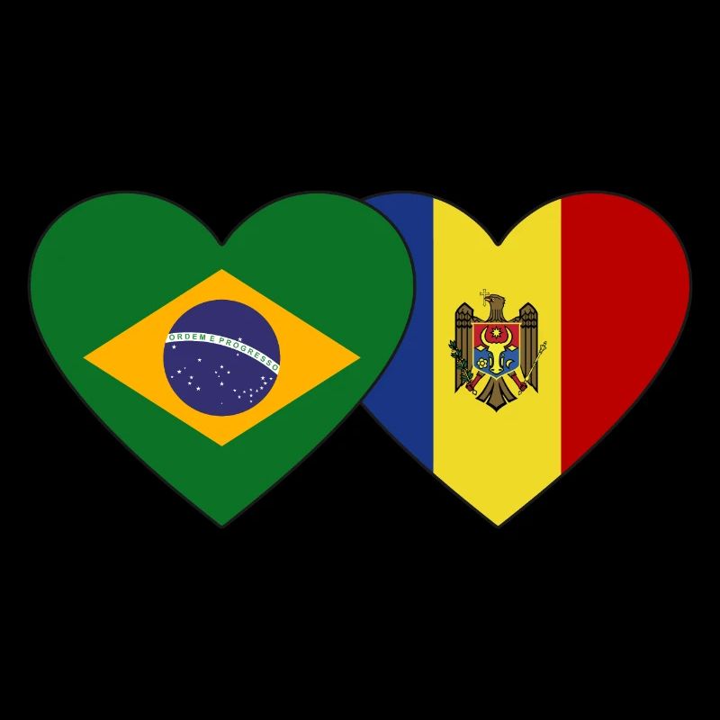 Brésil Andorre Flag Heart