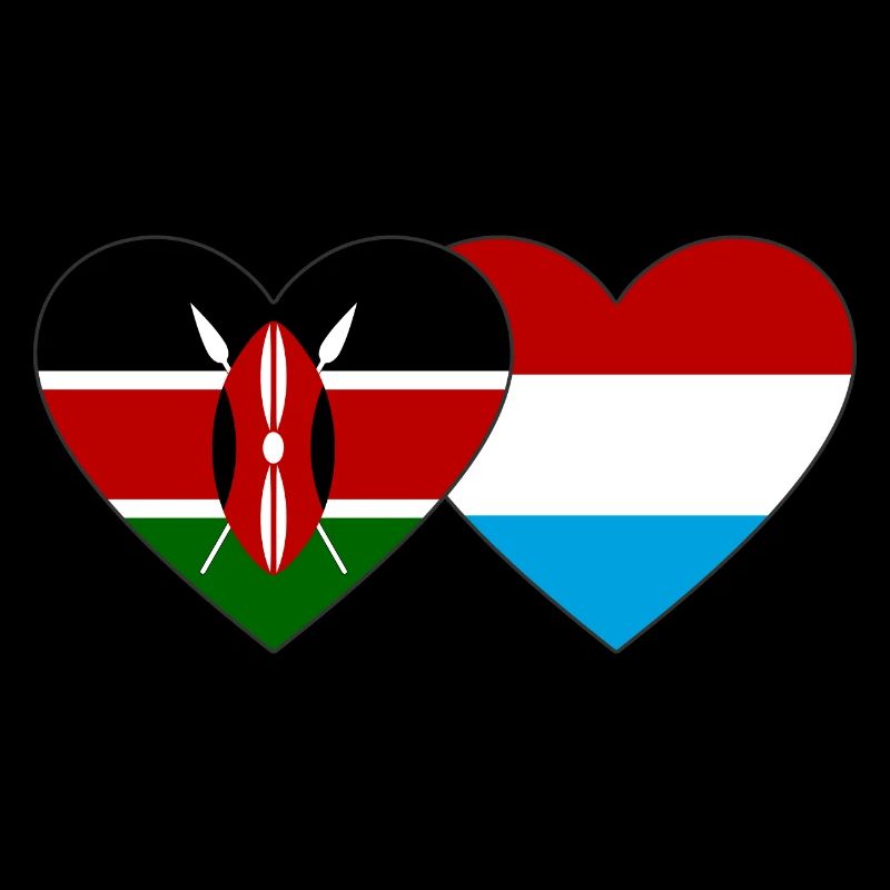Kenya Luxembourg Flag Heart
