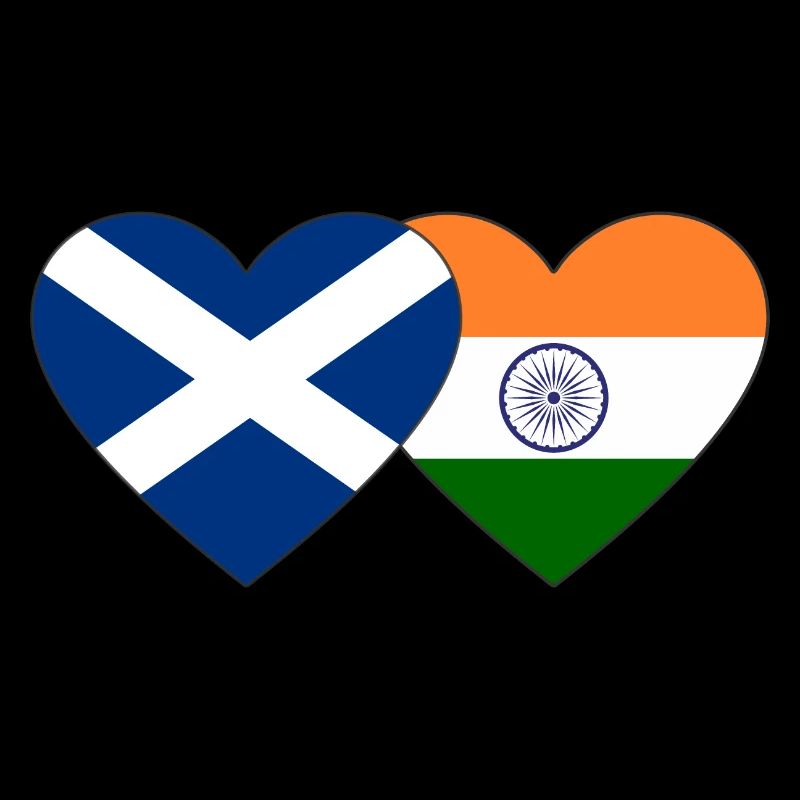 Écosse Inde Flag Heart