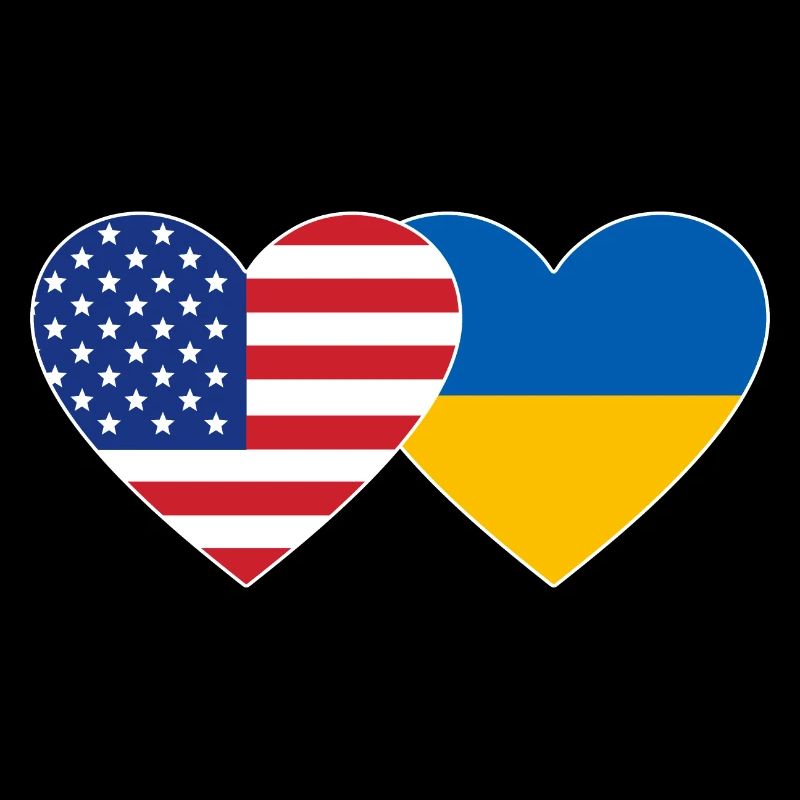USA Ukraine Flagge Herz