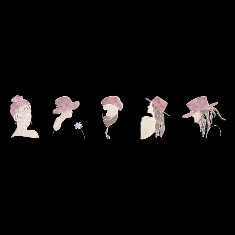 Boho Line Art Design, série « Faces »