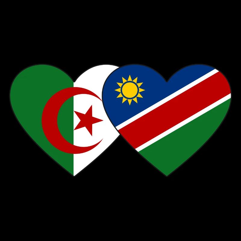 Algeria Namibia Flag Heart