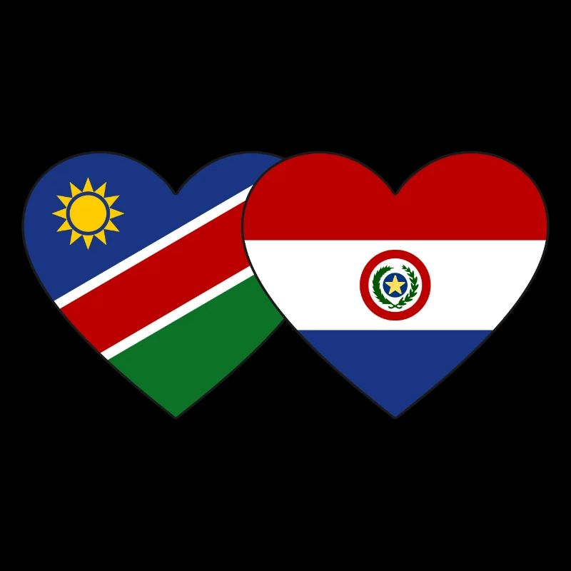 Namibia Dominican Republic Flag Heart