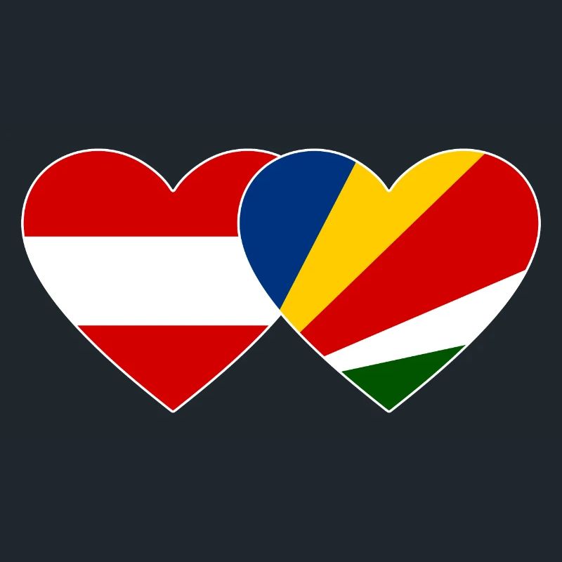 Austria Seychelles Flag Heart