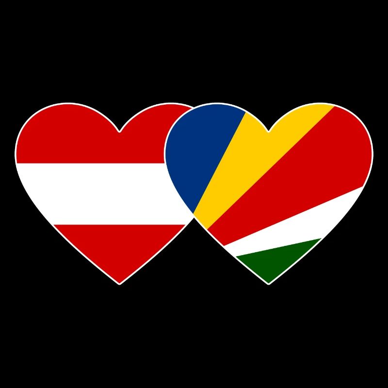 Austria Seychelles Flag Heart
