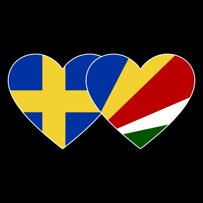 Sweden Seychelles flag heart