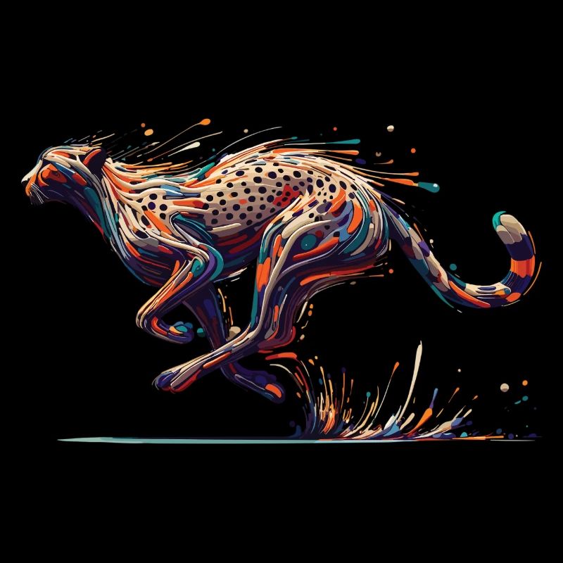 Guépard abstrait coloré