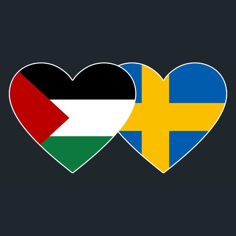Palestine Suède Drapeau Coeur