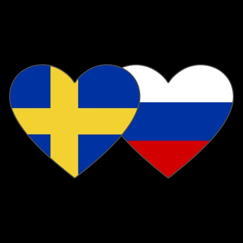 Suède Russalnd drapeau coeur