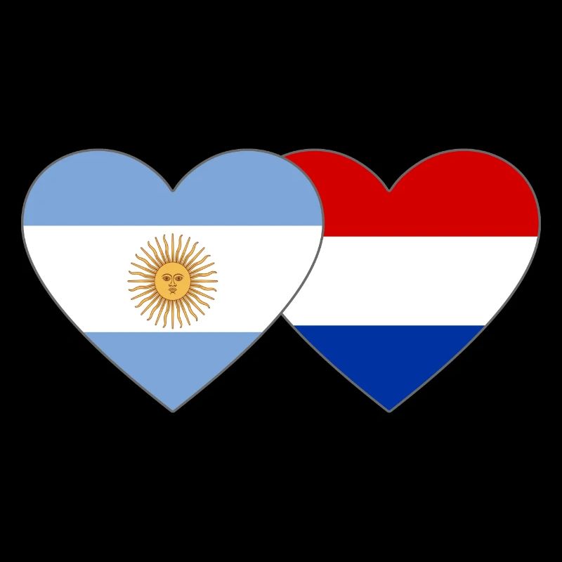 Argentine Hollande drapeau coeur