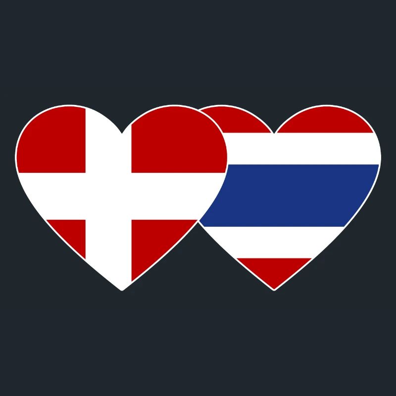 Coeur de drapeau du Danemark Thaïlande