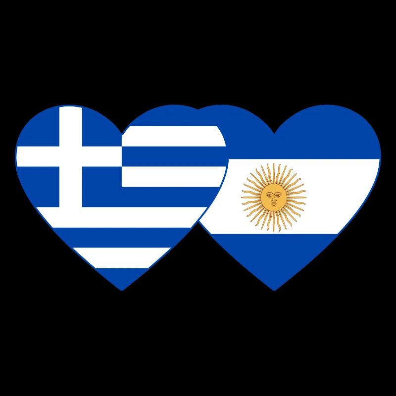 Grèce Argentine Drapeau Coeur
