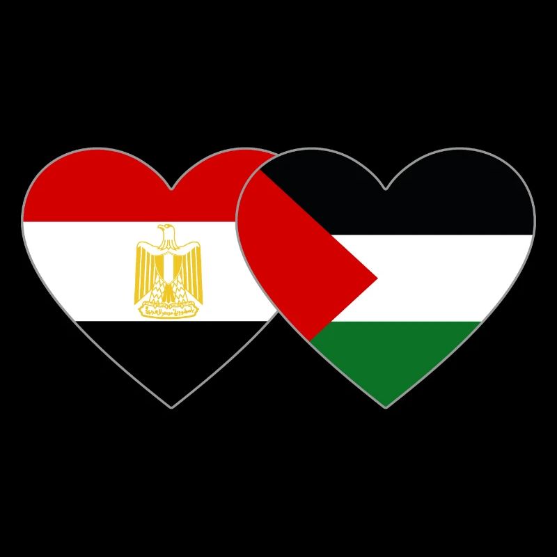 Egypte Palestine Drapeau Coeur