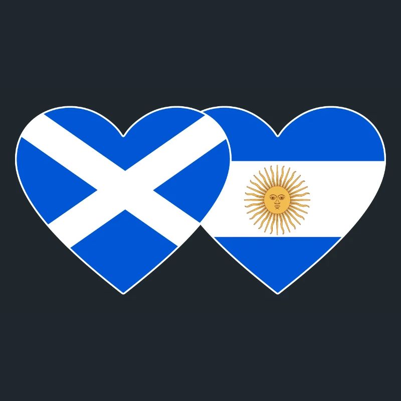 Ecosse Argentine Drapeau Coeur