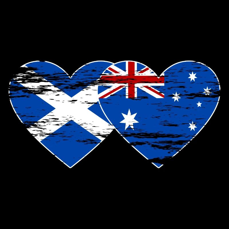 Ecosse Australie drapeau coeur utilisé