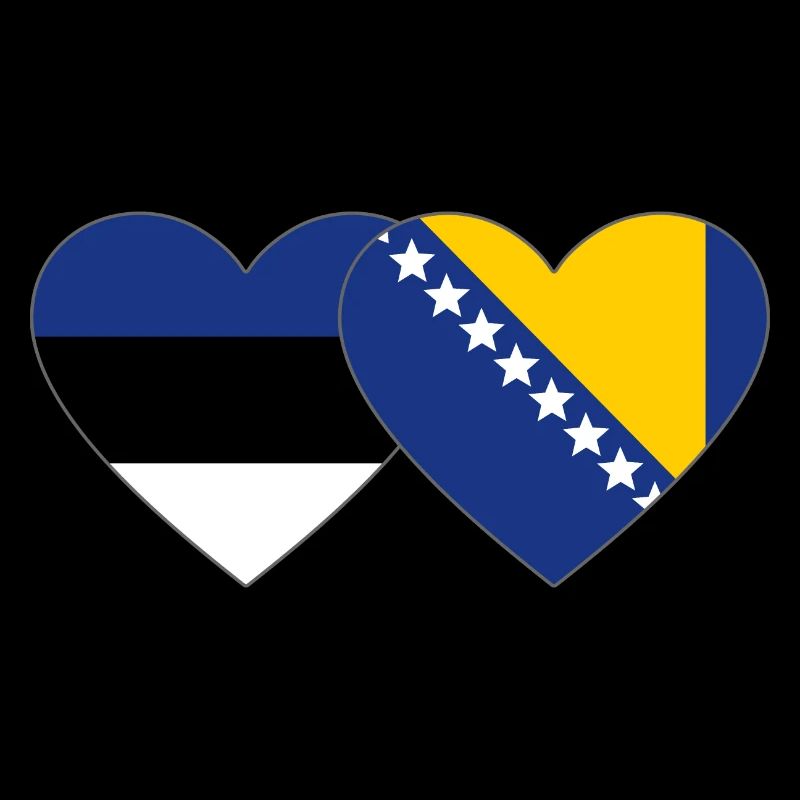 Estland Bosnien Flagge Herz