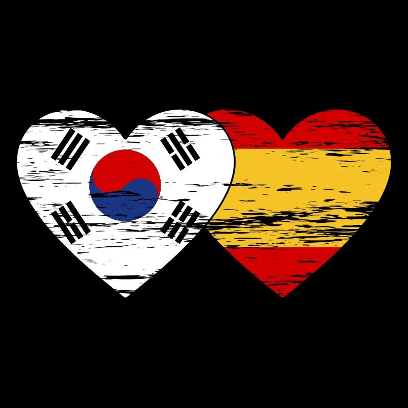 Südkorea Spanien Flagge Herz used
