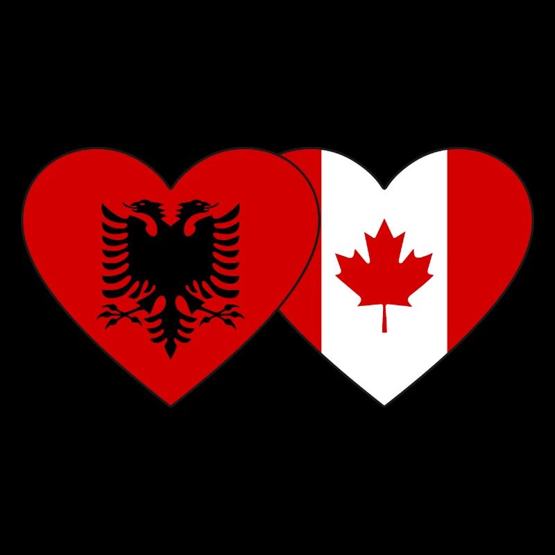 Albanie Canada Drapeau Coeur