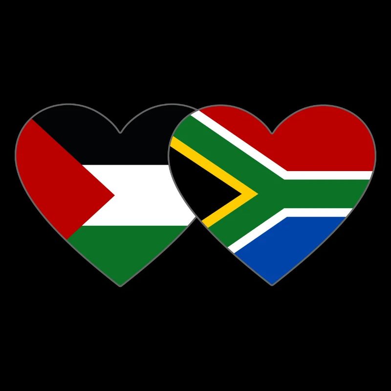 Palestine Afrique du Sud Drapeau Coeur