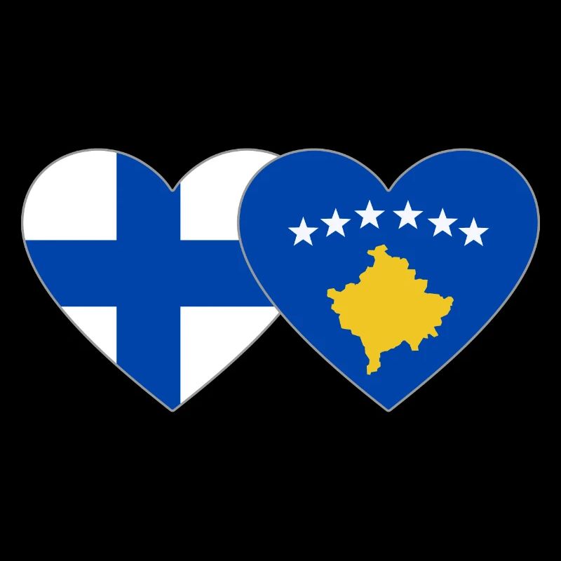 Finlande Kosovo Drapeau Coeur