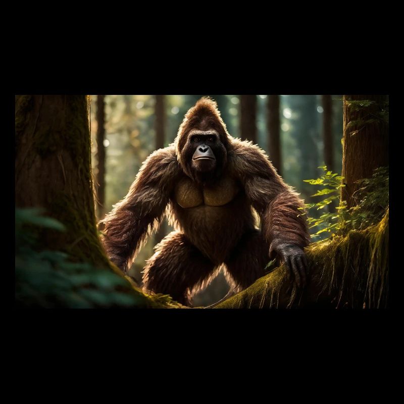 Sasquatch Bigfoot in the forest monster dark