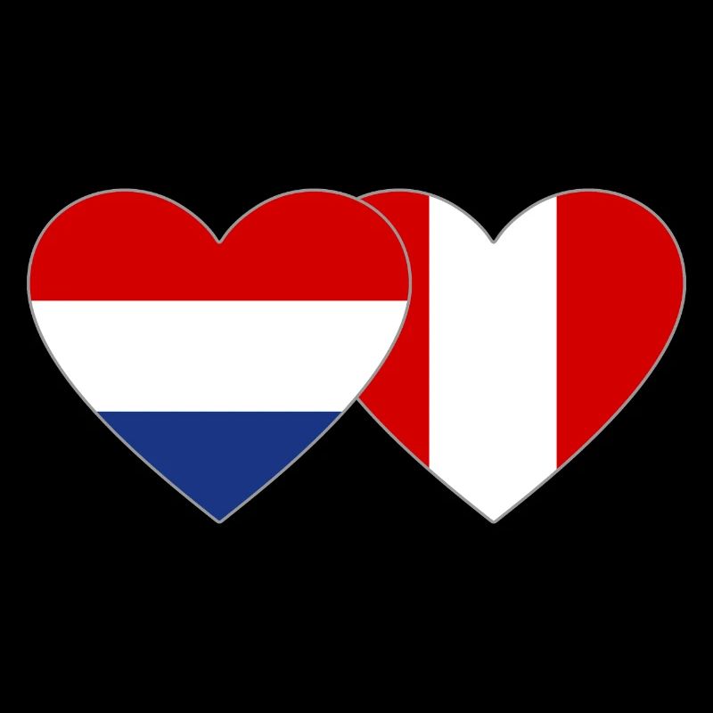 Hollande Pérou drapeau coeur