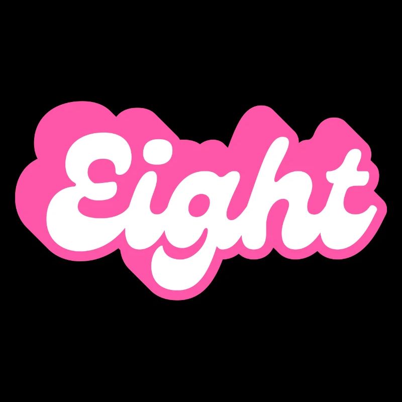 Eight birthday - 8th birthday retro pink