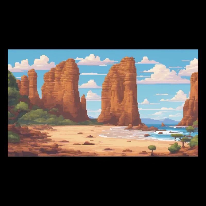 Great Ocean Road, Australia - Pixel Art