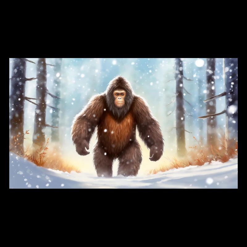 Sasquatch Bigfoot dans la forêt - jeune mignon