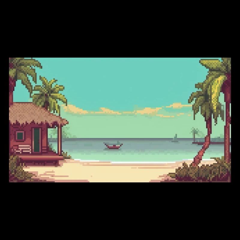 Isla Holbox, Mexico - Pixel Art