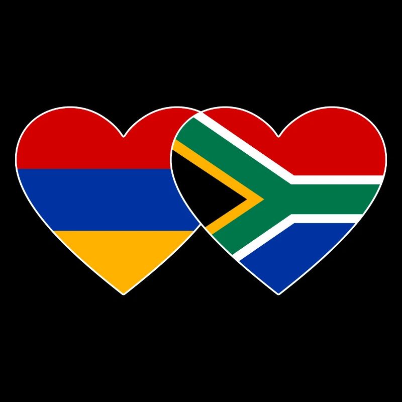 Arménie Afrique du Sud Drapeau Coeur