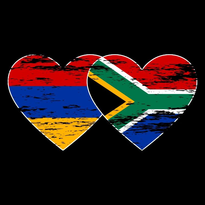 Arménie Afrique du Sud Drapeau Coeur Utilisé