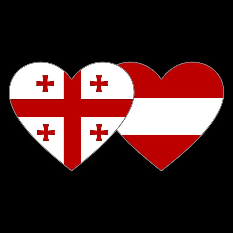 Géorgie Autriche Drapeau Coeur