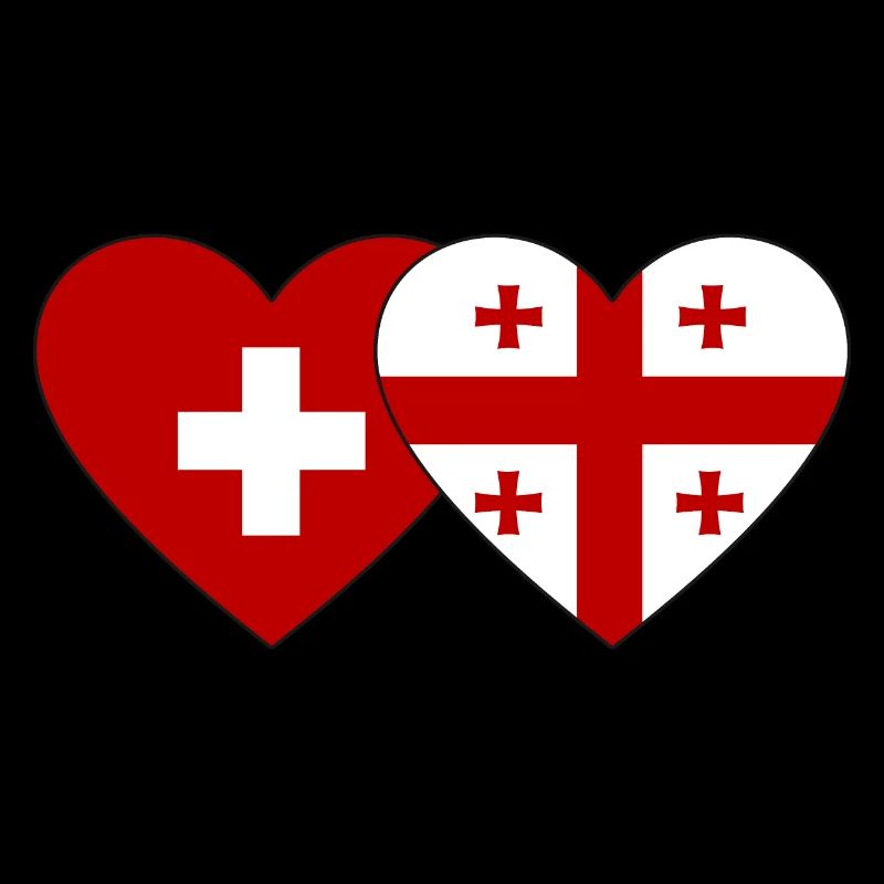 Suisse Géorgie Drapeau Coeur