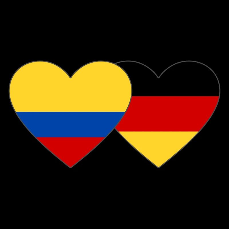 Colombia Germany Flag Heart