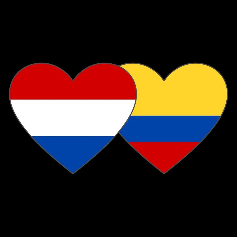 Colombie Hollande drapeau coeur