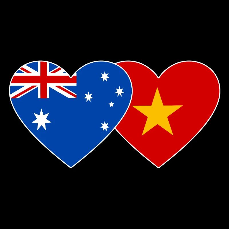 Drapeau Australie Vietnam Coeur