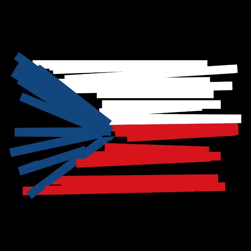 Tschechien Flagge - Moderne Kunst