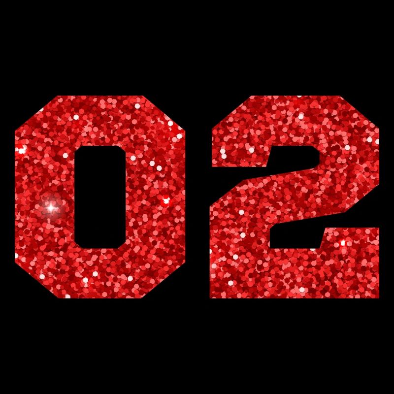 Number 2 Red Glitter -2nd Anniversary