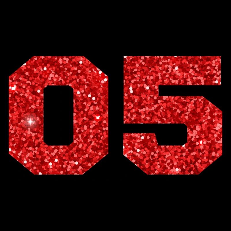 Numéro 5 paillettes rouge - 5e anniversaire