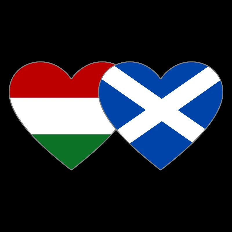 Ungarn Schottland Flagge Herz