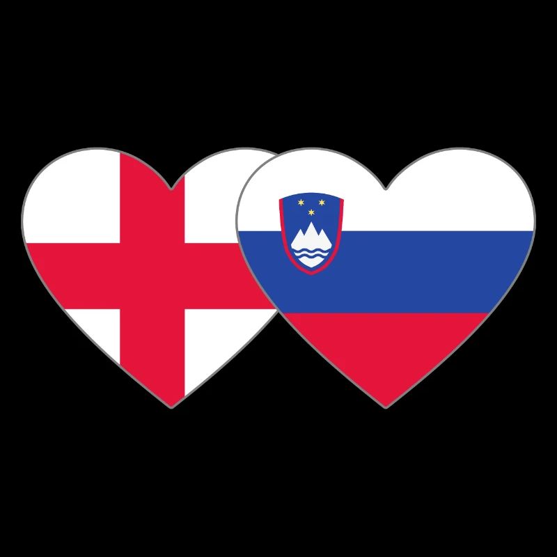Drapeau Angleterre Slovénie Coeur