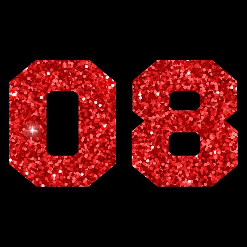 Numéro 8 paillettes rouge - 8e anniversaire
