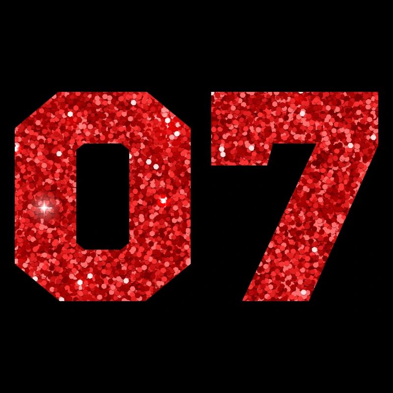 Nummer 7 Roter Glitzer - 7. Geburtstag