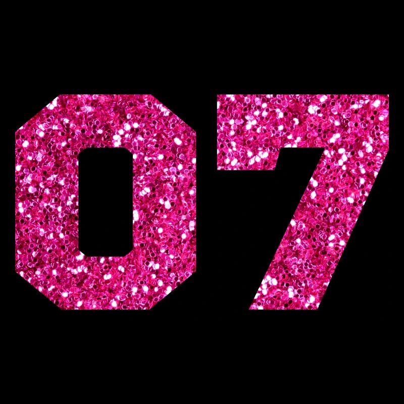 Nummer 7 Pink Glitter - 7. Jahrestag