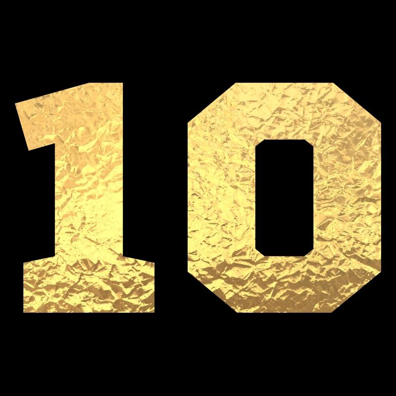 Numéro 10 paillettes doré - 10e anniversaire